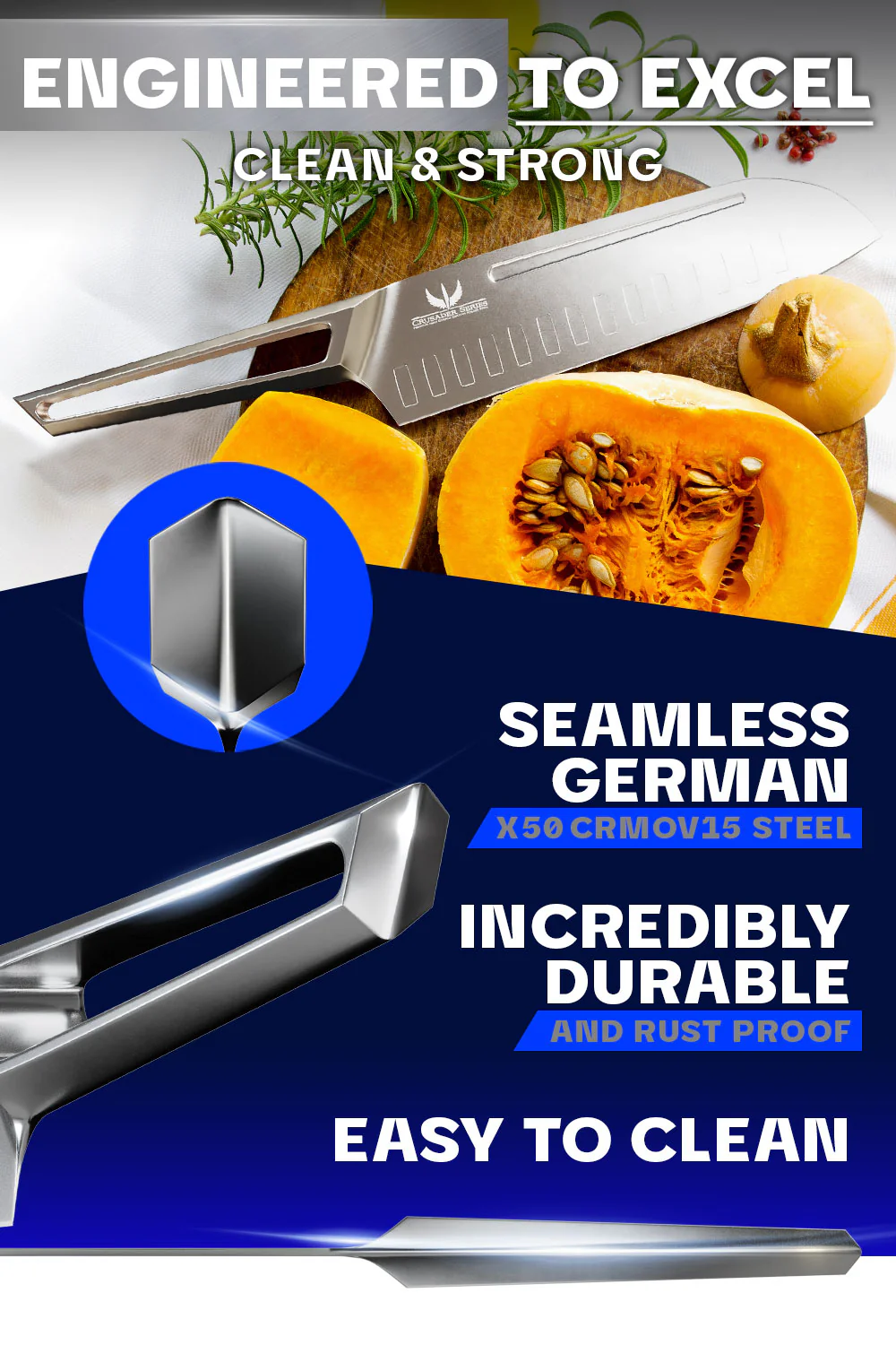 Santoku Knife 7" | Crusader Series | NSF Certified | Dalstrong © - Image 5