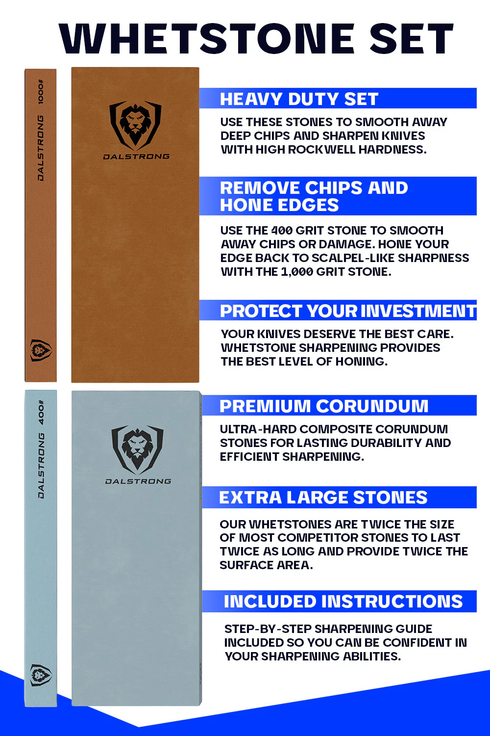 #400 / #1000 Grit | Premium Whetstone Set | Dalstrong © - Image 5