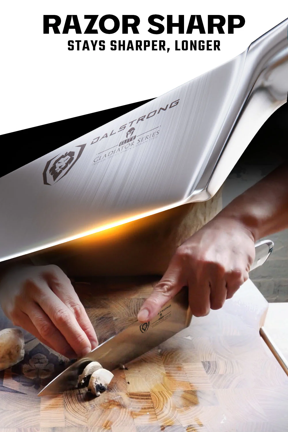 Chef's Knife 8" | Glacial White Handle | Gladiator Series | NSF Certified | Dalstrong © - Image 3