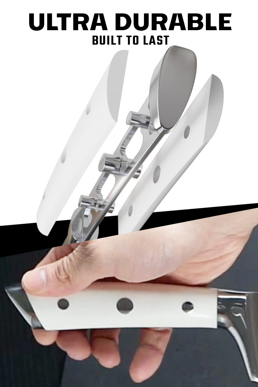 Chef's Knife 8" | Glacial White Handle | Gladiator Series | NSF Certified | Dalstrong © - Image 4