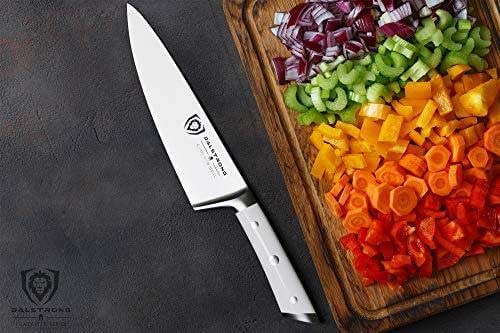 Chef's Knife 8" | Glacial White Handle | Gladiator Series | NSF Certified | Dalstrong © - Image 8