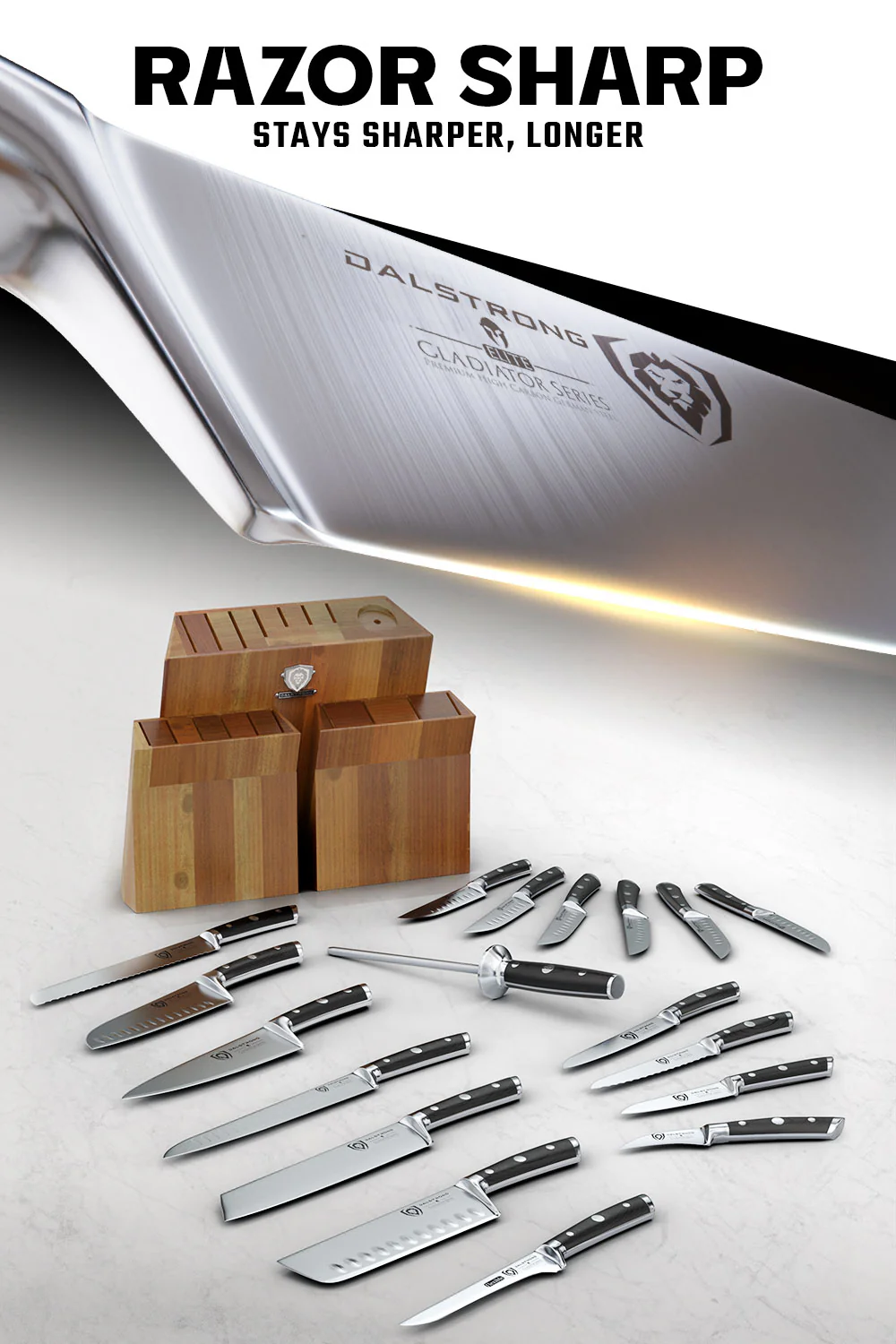 18 Piece Colossal Knife Set with Block | Gladiator Series | Knives NSF Certified | Dalstrong © - Image 3