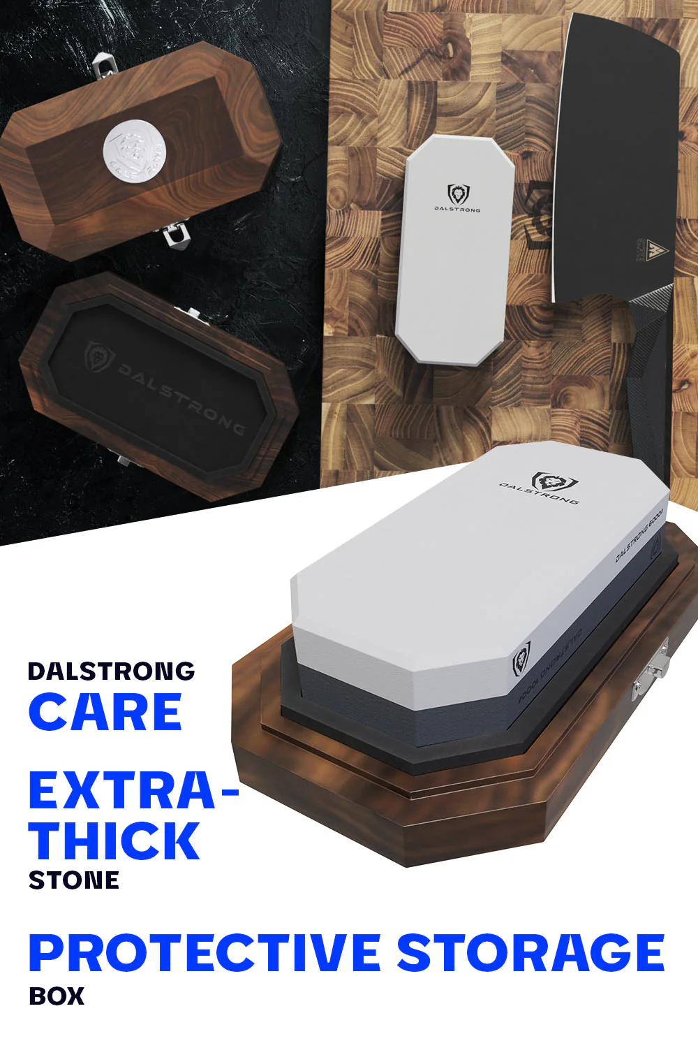 #1000 / #6000 Grit Combo with Oak Storage Box | Portable Whetstone Kit | Dalstrong © - Image 5