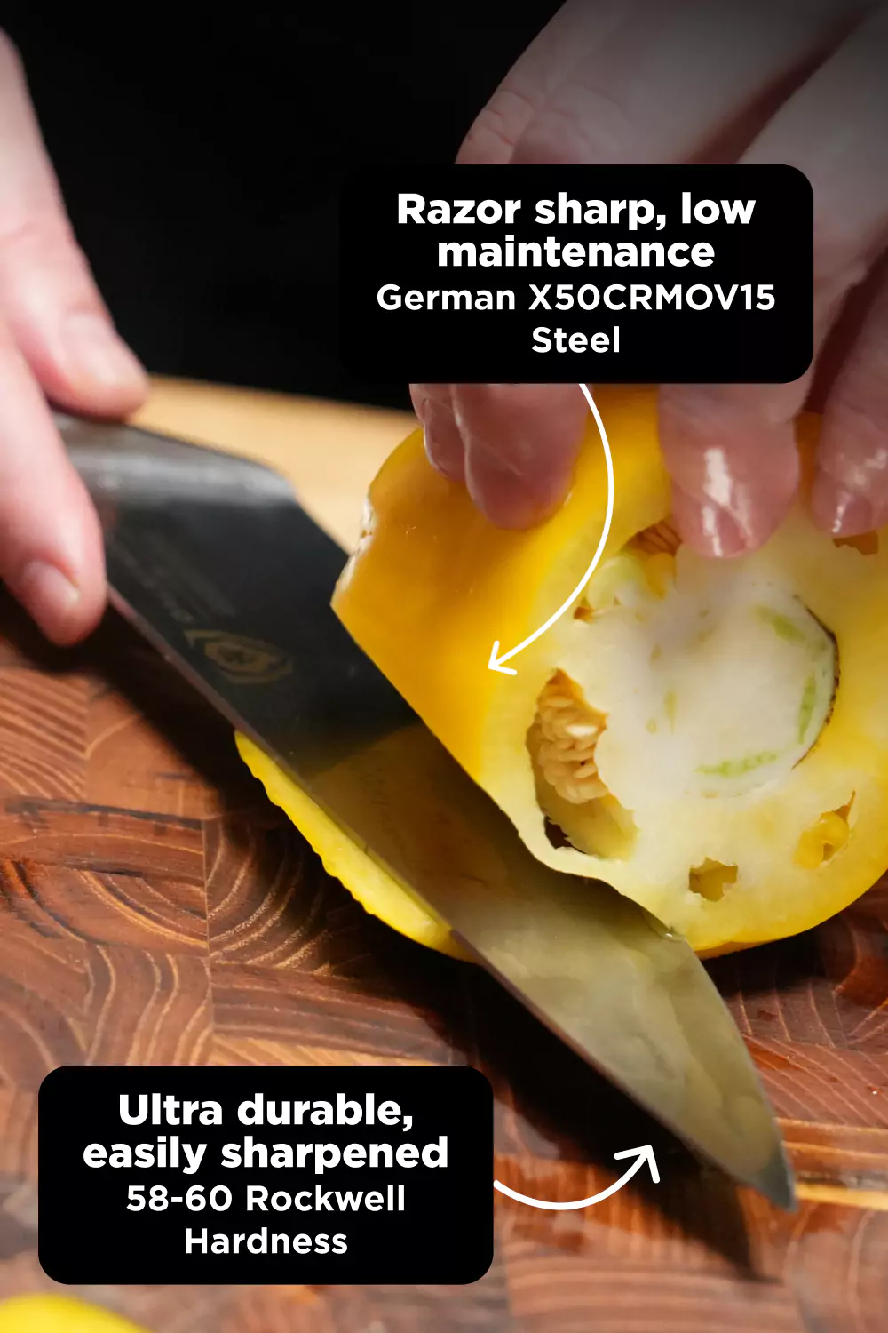 Gladiator Series Chef & BBQ Essentials |  8" Chef's Knife + 8" Chef-Cleaver Hybrid - The Crixus - Image 5