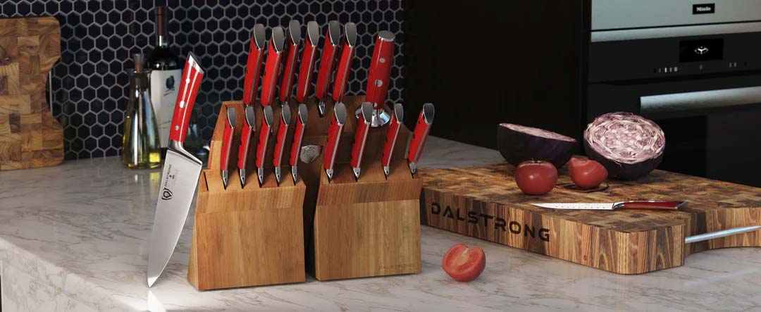 18-piece Colossal Knife Set with Block | Red Handles | Gladiator Series | Knives NSF Certified | Dalstrong © - Image 10