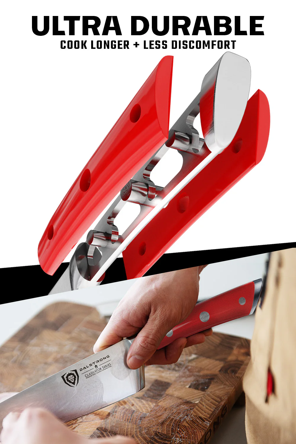 18-piece Colossal Knife Set with Block | Red Handles | Gladiator Series | Knives NSF Certified | Dalstrong © - Image 4