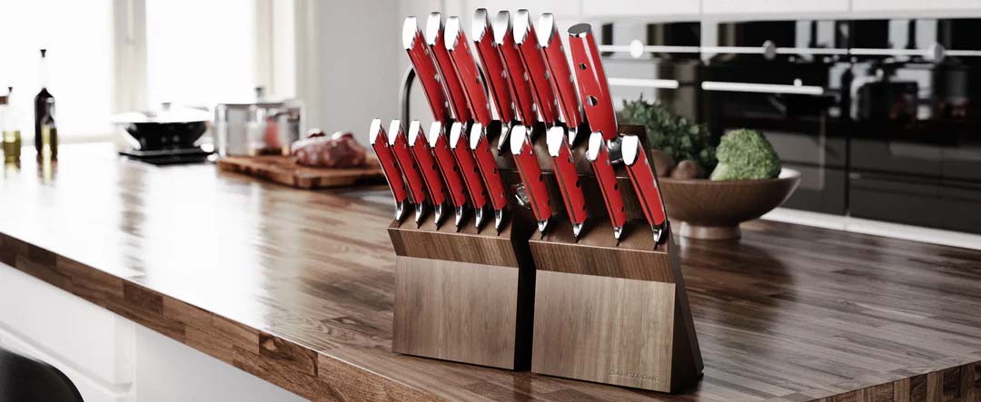 18-piece Colossal Knife Set with Block | Red Handles | Gladiator Series | Knives NSF Certified | Dalstrong © - Image 9