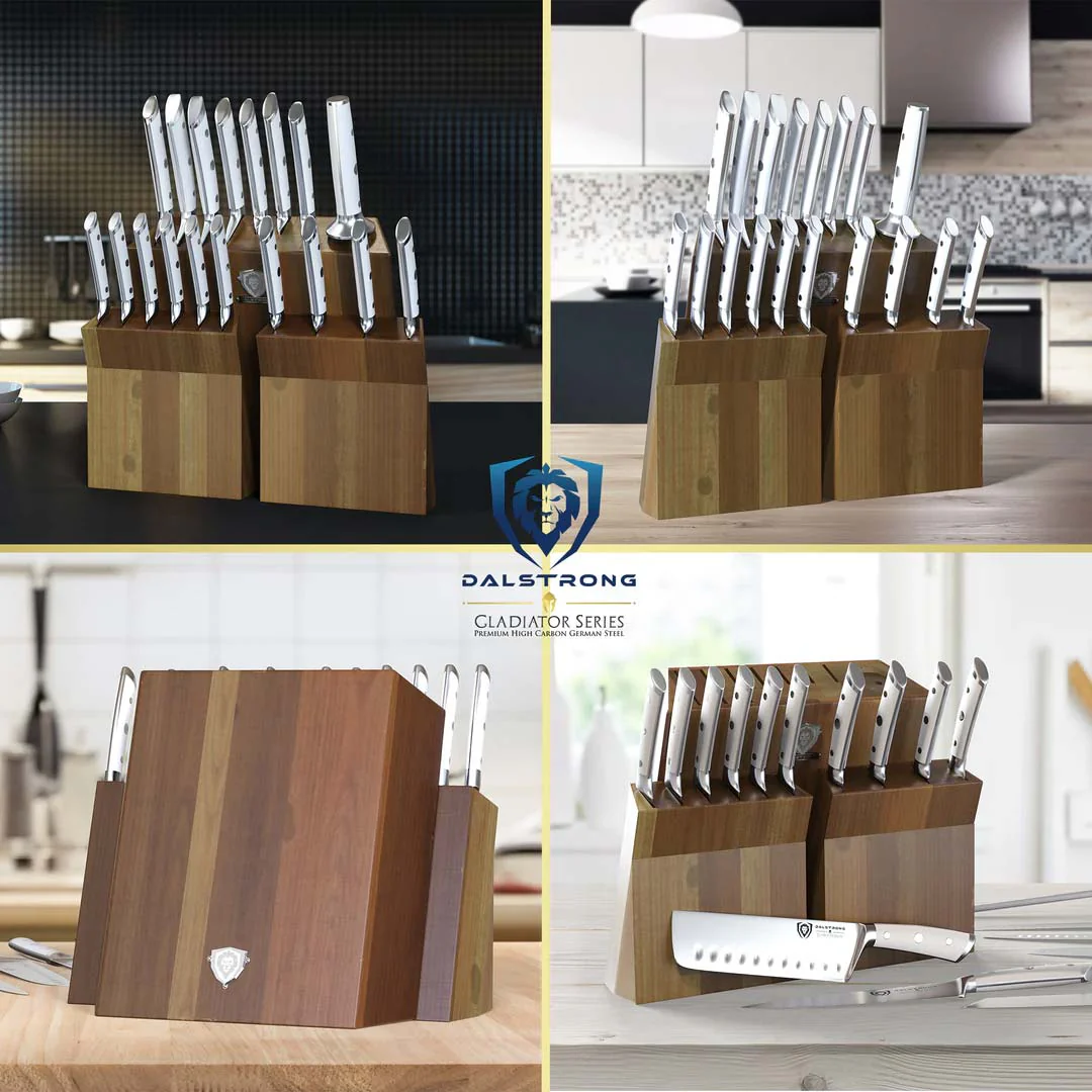 18-piece Colossal Knife Set with Block | White Handles | Gladiator Series | Knives NSF Certified | Dalstrong © - Image 9