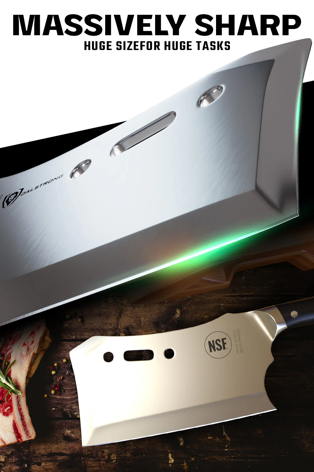 Meat Cleaver 9" with Stand | Obliterator | Gladiator Series | NSF Certified | Dalstrong © - Image 3