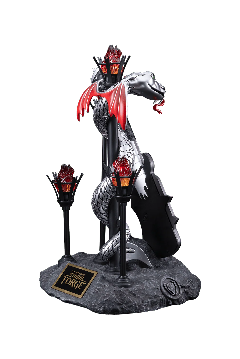 KISS™ x StudioForge™ | Gene Simmons’ HELLFIRE DEMON AXE | 7.5” Collector’s Meat Axe & Display Stand - Image 10