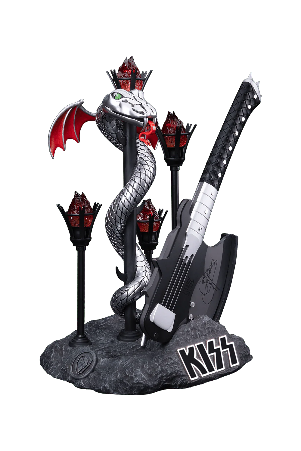 KISS™ x StudioForge™ | Gene Simmons’ HELLFIRE DEMON AXE | 7.5” Collector’s Meat Axe & Display Stand - Image 12