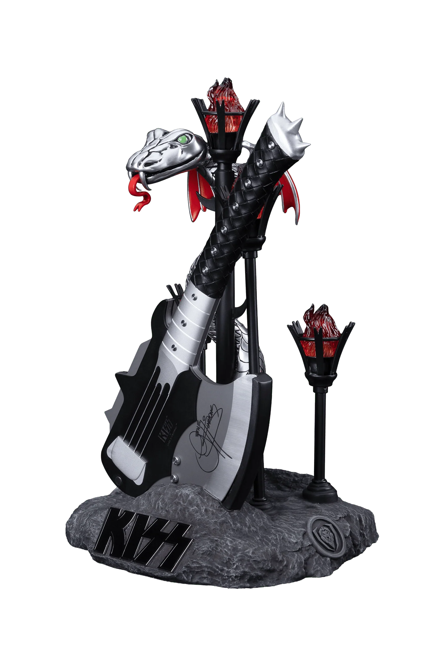 KISS™ x StudioForge™ | Gene Simmons’ HELLFIRE DEMON AXE | 7.5” Collector’s Meat Axe & Display Stand - Image 6