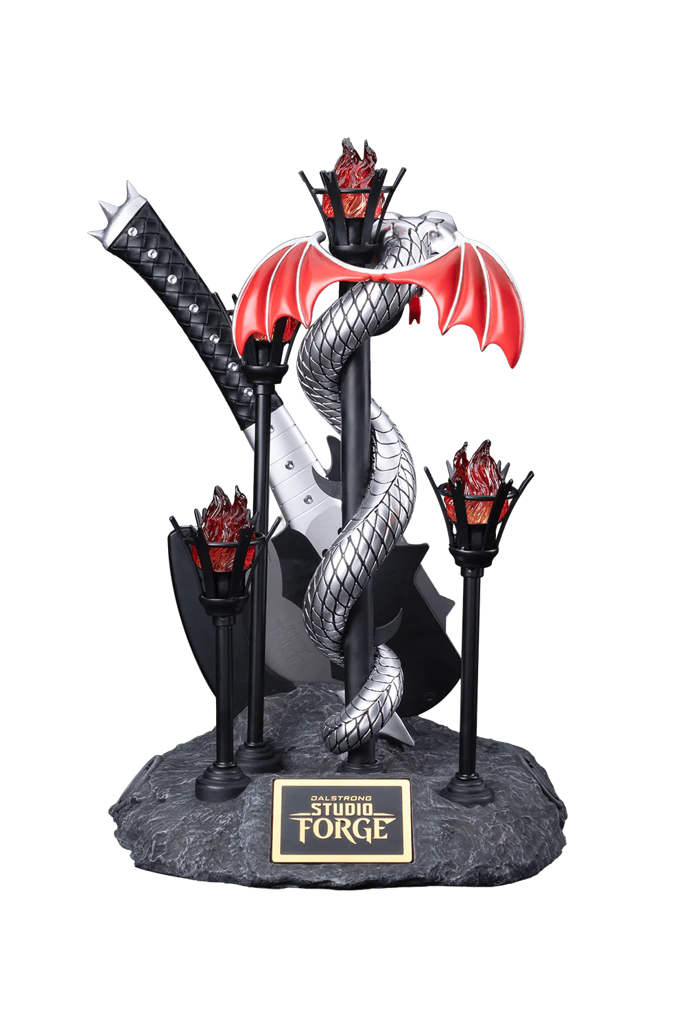 KISS™ x StudioForge™ | Gene Simmons’ HELLFIRE DEMON AXE | 7.5” Collector’s Meat Axe & Display Stand - Image 9