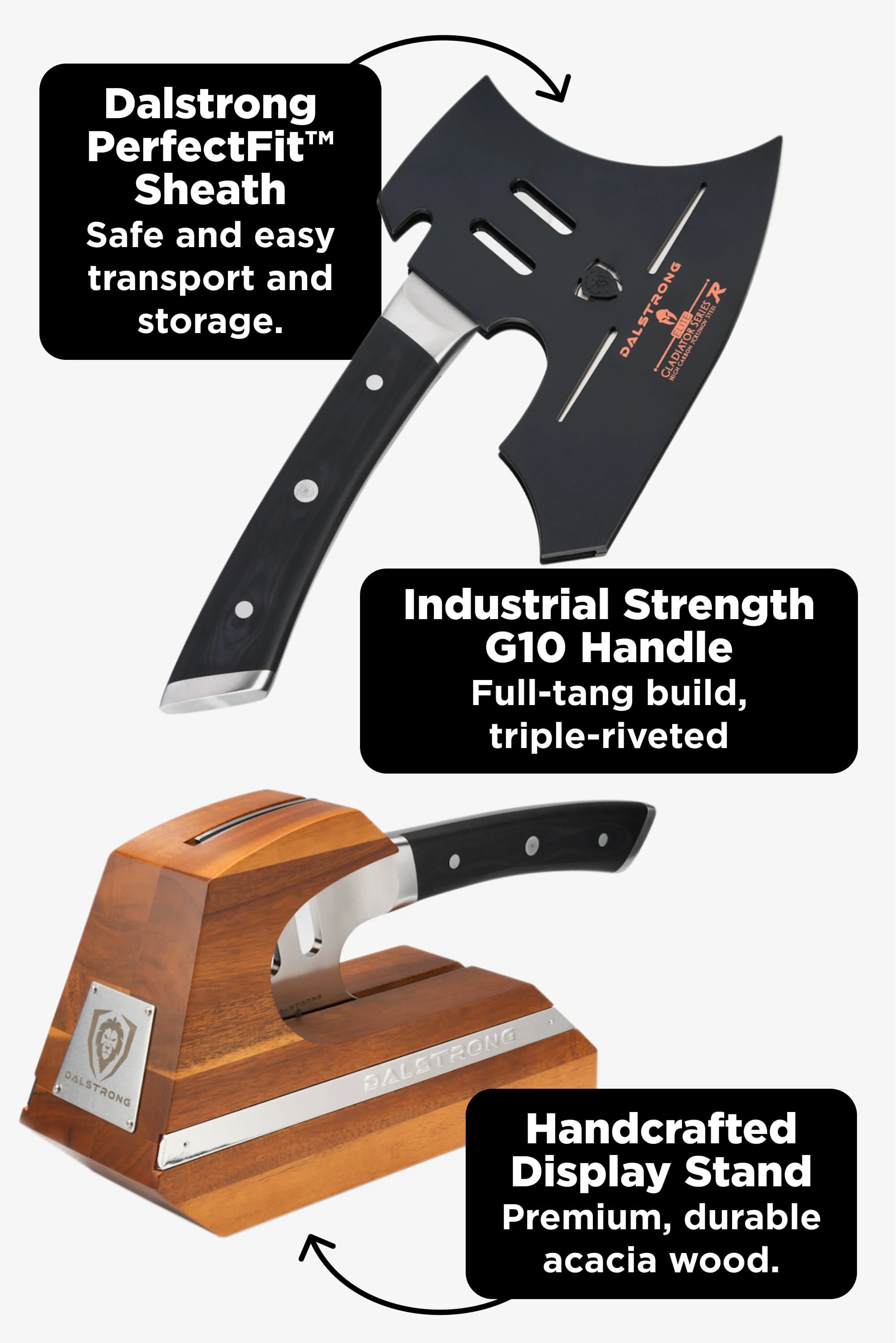 Meat Prep Bundle | 14" Annihilator Meat Cleaver with Stand + 8" Meat Chopper with Stand - Image 13