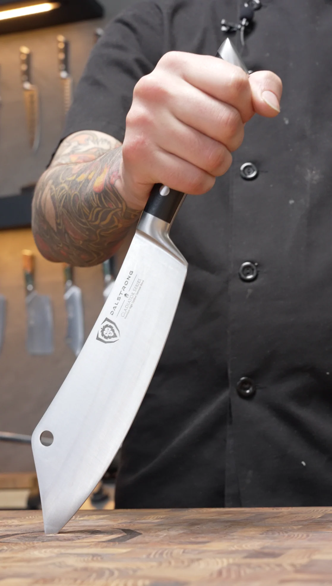 Meat Prep Bundle | 9" Obliterator Meat Cleaver with Stand + 8" Chef & Cleaver Hybrid Crixus Knife - Image 11