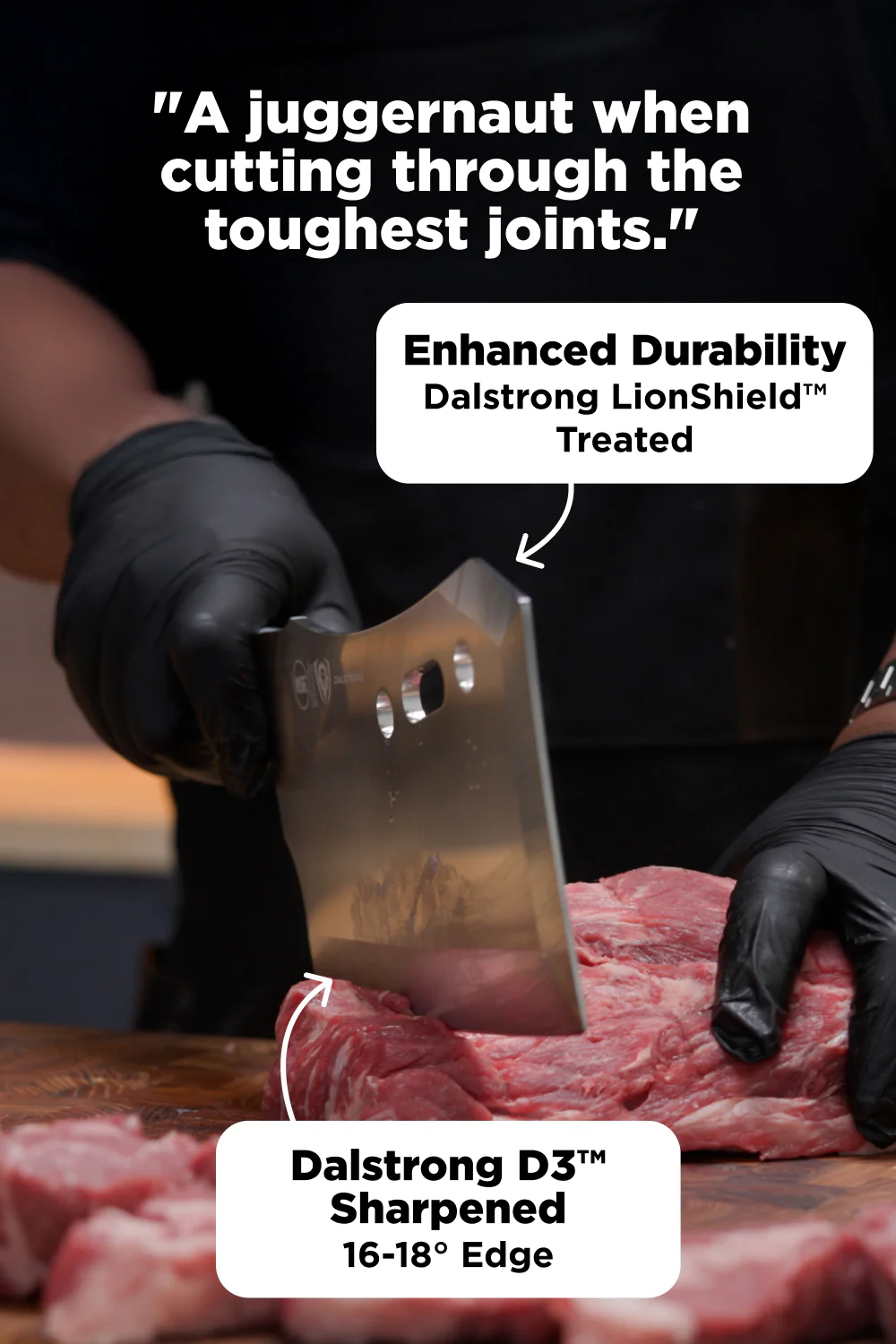 Meat Prep Bundle | 9" Obliterator Meat Cleaver with Stand + 8" Chef & Cleaver Hybrid Crixus Knife - Image 5