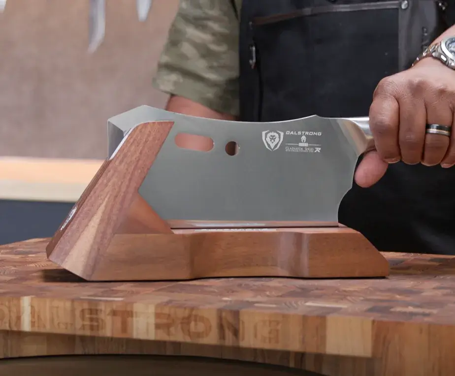 Meat Prep Bundle | 9" Obliterator Meat Cleaver with Stand + 8" Chef & Cleaver Hybrid Crixus Knife - Image 8