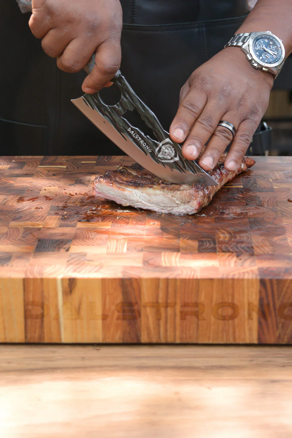 Meat Prep Bundle | Barbarian Series 9" Obliterator Meat Cleaver with Stand + 7" Venator Knife - Image 15