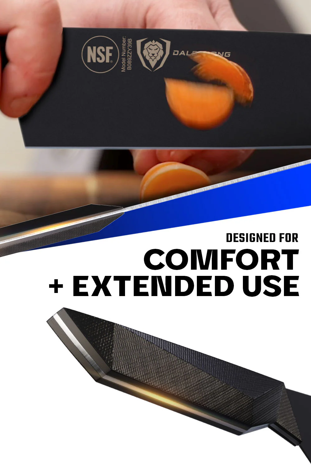 Chef's Knife 9.5" | Shadow Black Series | NSF Certified | Dalstrong © - Image 5