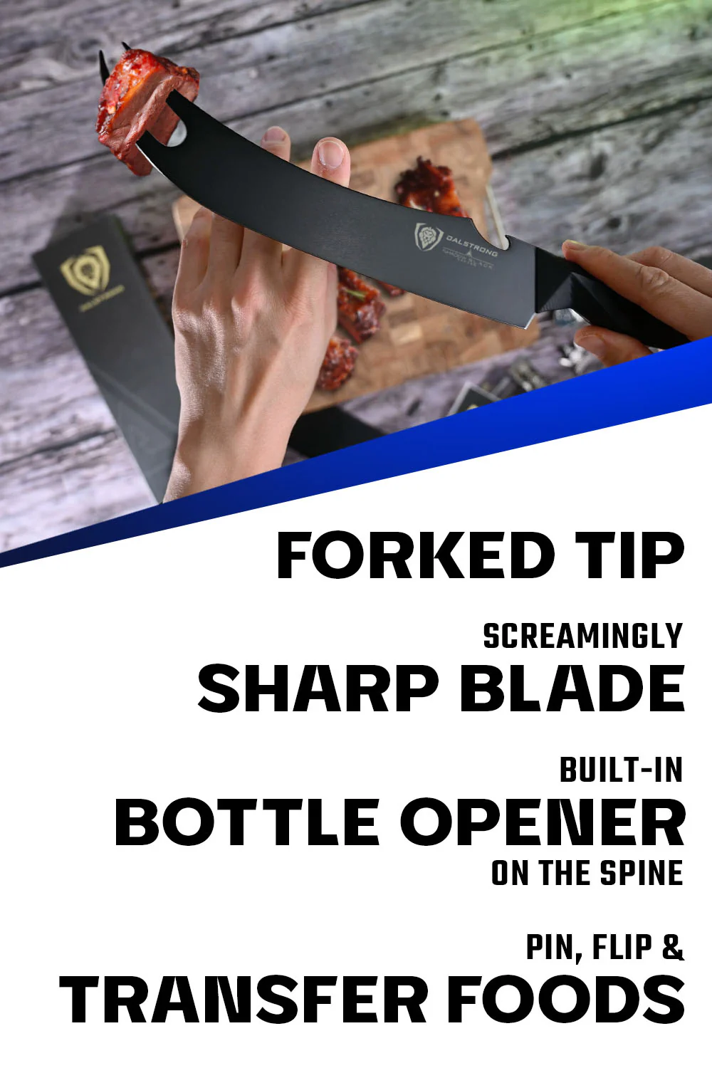 BBQ Pitmaster Knife 9" | Shadow Black Series | NSF Certified | Dalstrong © - Image 5