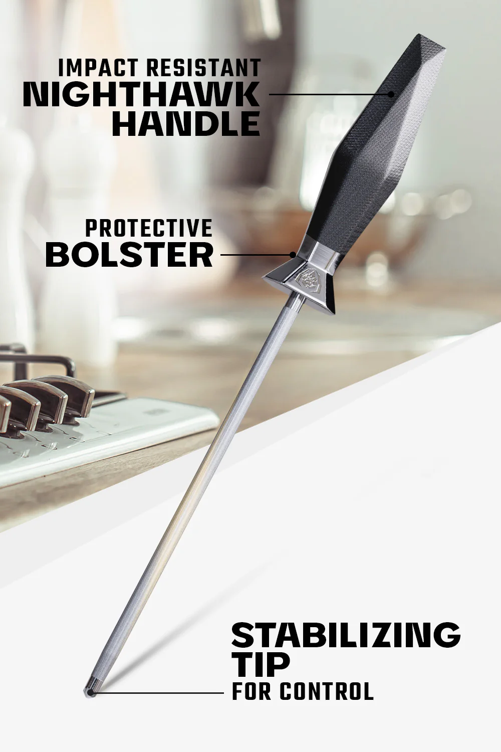 Honing Steel 9" | Shadow Black Series | NSF Certified | Dalstrong © - Image 4