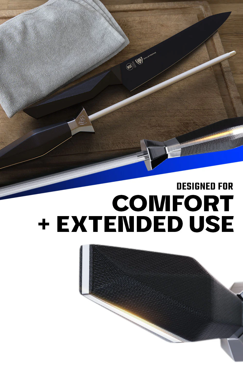 Honing Steel 9" | Shadow Black Series | NSF Certified | Dalstrong © - Image 5