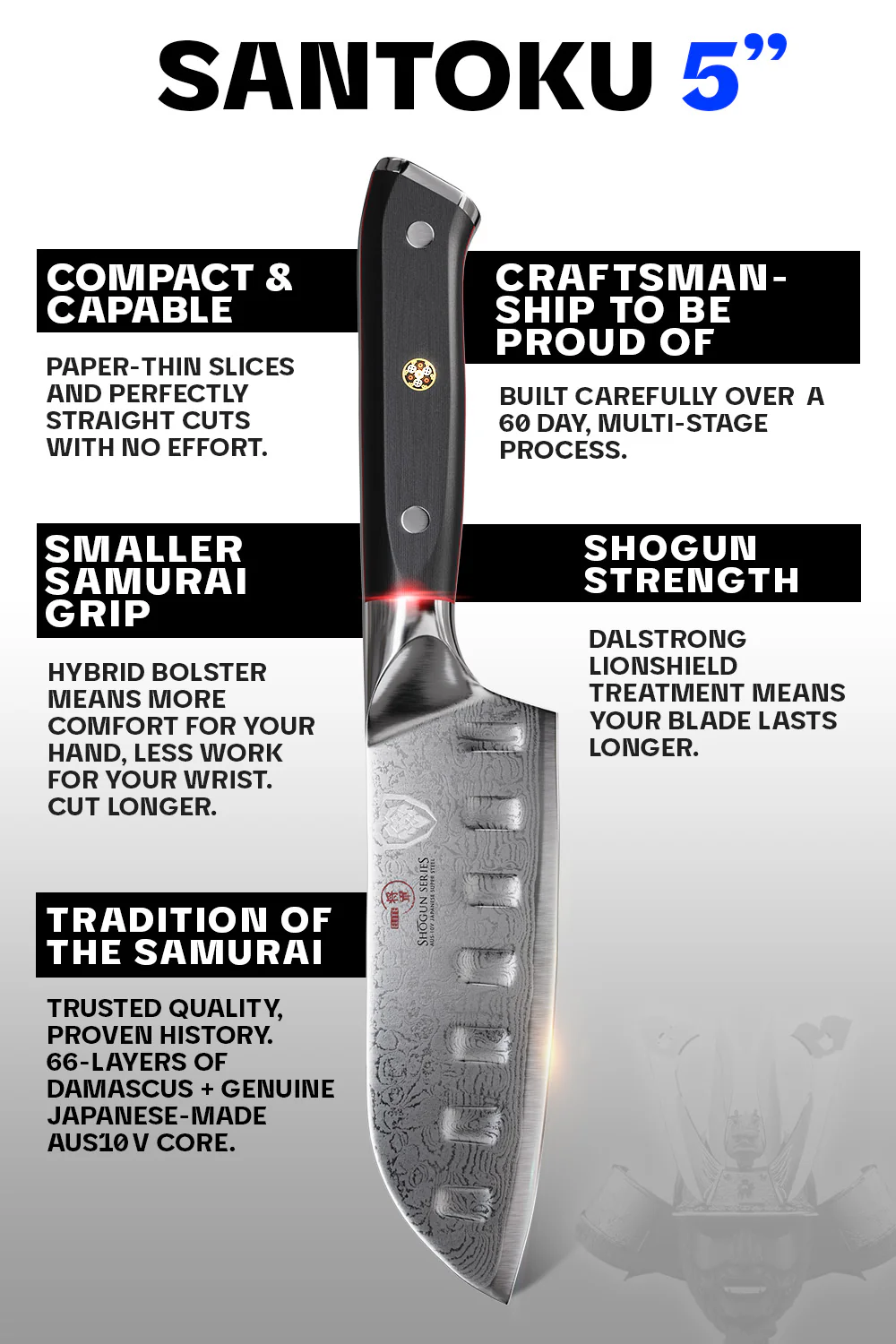 Santoku Knife 5" | Shogun Series ELITE | Dalstrong © - Image 6