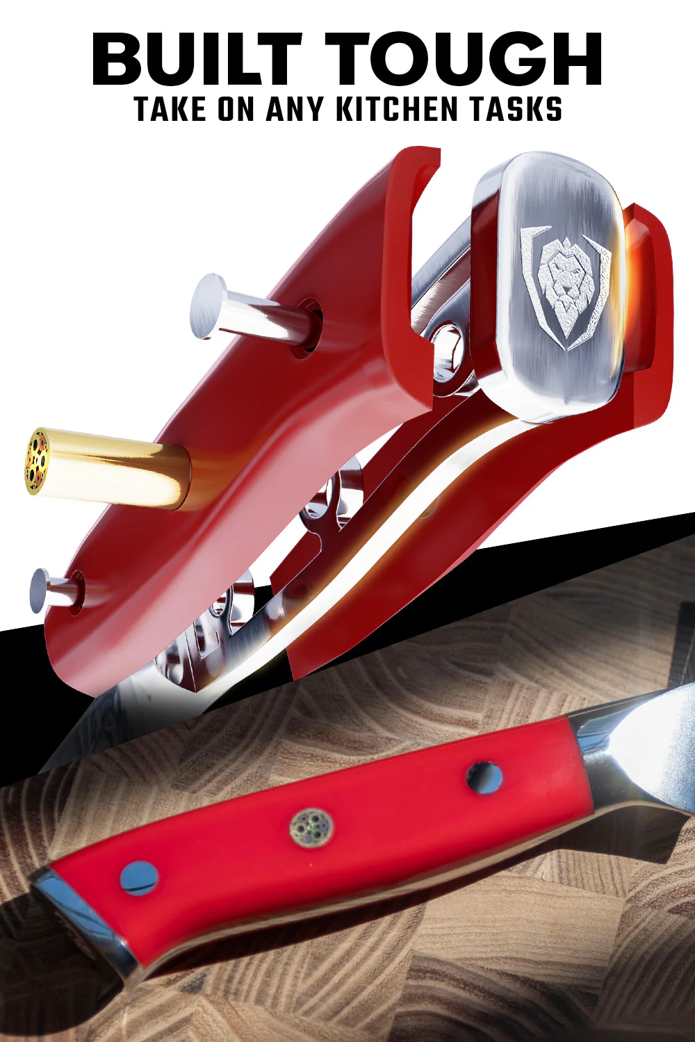 Chef's Knife 8" | Crimson Red Handle | Shogun Series X | Dalstrong © - Image 4