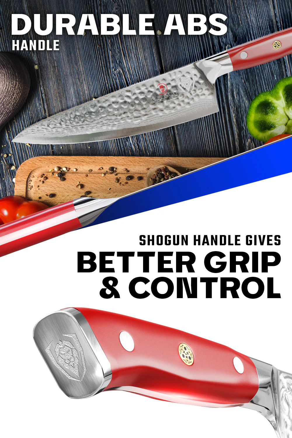 Chef's Knife 8" | Crimson Red Handle | Shogun Series X | Dalstrong © - Image 5