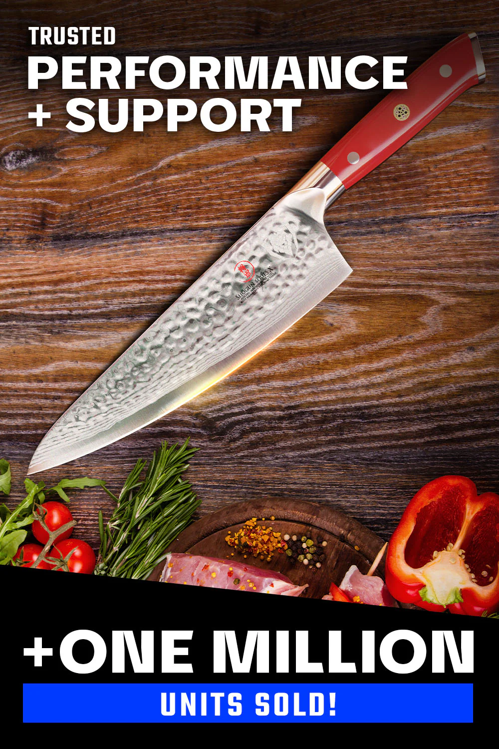 Chef's Knife 8" | Crimson Red Handle | Shogun Series X | Dalstrong © - Image 7