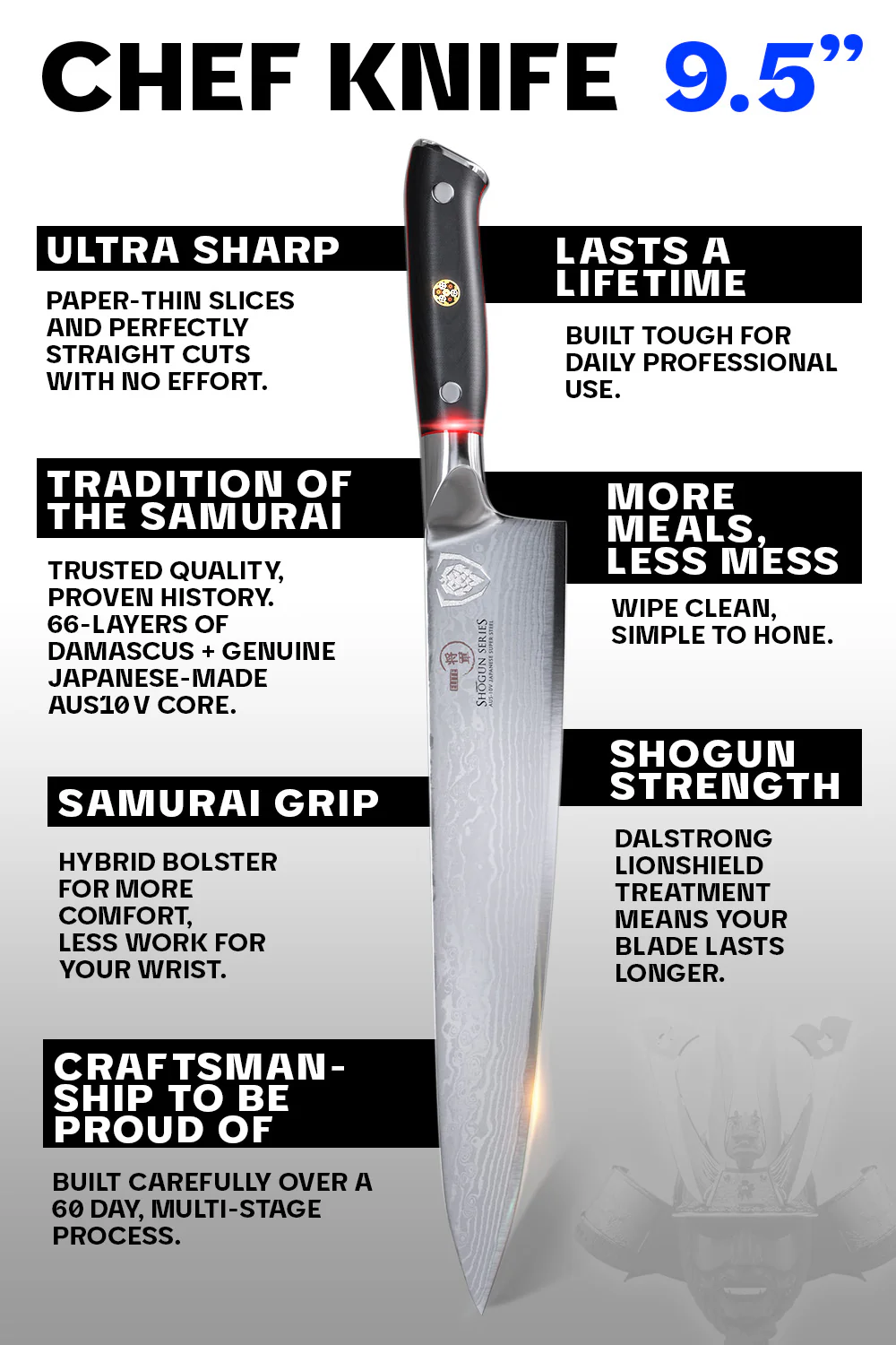 Chef's Knife 9.5" | Shogun Series ELITE | Dalstrong © - Image 5