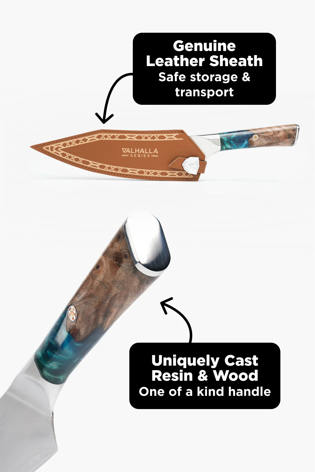 Chef & Cleaver Hybrid Knife 8" | The Crixus | Valhalla Series | Dalstrong © - Image 9