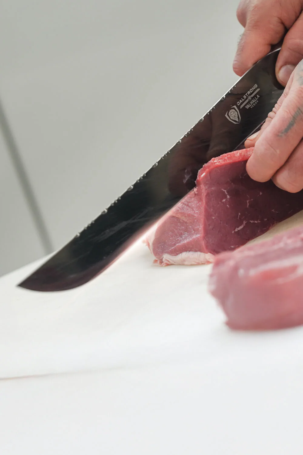 The Valhalla Series Ravenstone Bundle | 8" Chef-Cleaver Crixus Hybrid + 12" Slicing & Carving Knife - Image 11