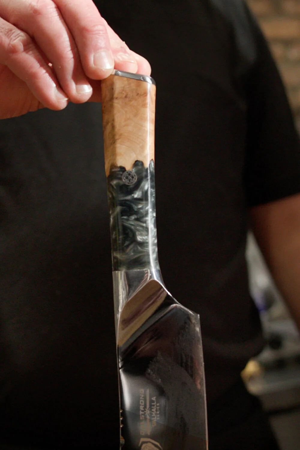 The Valhalla Series Ravenstone Bundle | 8" Chef-Cleaver Crixus Hybrid + 12" Slicing & Carving Knife - Image 14